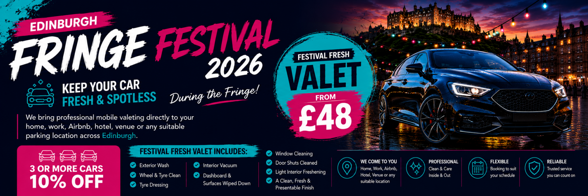 Billys Car Wash Valet - Fringe Festival Offer Flyer 2026